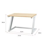 Support de micro - ondes - ohmg - �tag�re en z - bois naturel et blanc - 57x38x38cm