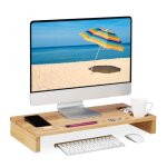 Relaxdays support de moniteur bambou rehausseur écran bureau 7 compartiments dessous pc hlp 85x60x30 ... Relaxdays support de moniteur bambou rehausseur écran bureau 7 compartiments dessous pc hlp 85x60x30 ...