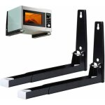 Support mural pour micro - ondes avec bras - zvd - acier inoxydable - extensible - noir