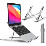 Support ordinateur portable - aluminium - ventil - antidrapant - inclinable - gris