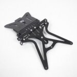 Support plaque d immatriculation one aluminium noir pour moto rglable repliable
