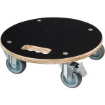 Support de pot roulant carr� - nature - bois fsc� - charge max 250 kg - roues multidirectionnelles