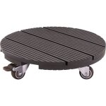 Support de pot � roulettes - nature - wpc h75 x �30 cm - 4 roulettes - anthracite