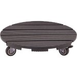 Support de pot � roulettes - nature - wpc - h86 x �38 cm - 4 roulettes - anthracite