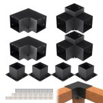 Support poteau bois - vevor - kit supports pergola 3 voies pour poteau bois gazebos 6x6 15x15 cm 8pcs ...