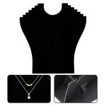 Support de prsentoirs de bijoux collier de flanelle noire pendentif chane de bijoux buste de mannequin ...