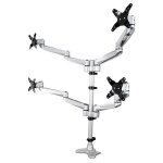 Support pour quatre moniteurs - startech - quad monitor mount - montage � bureau / par oeillet - noir ...