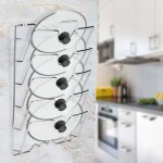 Support de rangement pour casseroles et couvercles - salutuya - argent - fer - 40. 7x25. 7x7. 5cm