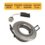 Support spot chrome encastrable orientable aimant� + douille gu10 inclus