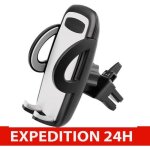 Support t�l�phone - universel - angle r�glable - 360� de rotation - fixation grille - noir