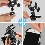 Support t�l�phone - inconnu - siroflo - noir - plastique - compatible avec plusieurs mod�les