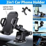 Support telephone voiture universel 3 en 1 - super stabilit� forte ventouse - rotation r�tractable de ...