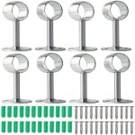 Support de tringle a rideau biluer 8pcs support tringle penderie support barre penderie avec vis et tuyaux ...