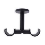 Support pour tringle à rideaux pose plafond double noir mat diamètre 20 à 28 lot de 2 Support pour tringle à rideaux pose plafond double noir mat diamètre 20 à 28 lot de 2