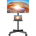 Support tv mobile - perlegear - pgtvmc06 - 23 - 60 pouces - inclinaison 15 - acier alli