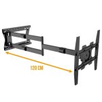 Support tv mural - nanook - bras extra - long 120 cm - rotatif - 42 - 75 pouces - max. 40 kg