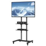 Support tv sur pied - vevor - chariot tv 32 - 70 pouces - hauteur r�glable - vesa 400x600mm - m�tal noir ...