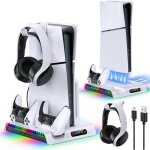 Support de ventilateur de refroidissement pour ps5 slim disc / digital edition avec station de charge ...