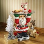 Support en verre suprieur du pre nol statue dornement en rsine de table de vacances dcoration de ...