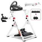 Support volant sim racing compatible logitech g920 g29 avec support levier de vitesse et gobelet r�glable ...