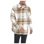 Surchemise polaire à carreaux beige homme Surchemise polaire à carreaux beige homme