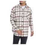 Surchemise polaire � carreaux blanc homme
