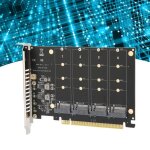Surenhap adaptateur m. 2 carte adaptateur 4 ports m. 2 nvme ssd vers pcie x16 m key convertisseur de ...