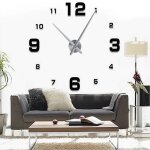 Surenhap horloge autocollante 3d kit de grande horloge murale bricolage moderne autocollant de de miroir ...