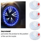 Surenhap lumi�re de valve 4pcs �nergie solaire moto v�lo roue de voiture pneu bouchon de valve led lampe ...