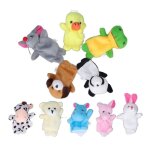 Surenhap marionnettes  main 10pcs marionnettes  doigts peluche courte de marionnette  main animal ...