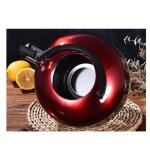 Bouilloire sifflante - surenhap - 3l - acier inoxydable - rouge - ergonomique