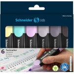 Surligneurs - 6 couleurs pastels - pointe biseaut�e - schneider job - scolaire - bureau