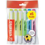 Surligneur - stabilo - swing cool fluo - ecopack de 6 - pointe biseaute - encre  base deau