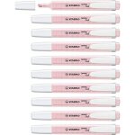 Surligneur stabilo swing cool pastel edition - lot x 10 - soup�on de rose - corps fin en format stylo ...