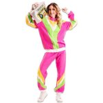 V�tements - surv�tement ann�es 80 - rose - polyester - taille s