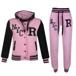 Survtement de baseball amricain unisexe pour enfants - r fashion - rose - manches longues