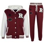 Survtement de baseball amricain unisexe pour enfants - r fashion - varsity - rouge - vin - manches ...