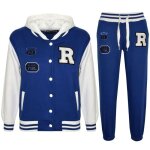 Survtement de baseball amricain unisexe r fashion varsity pour enfants de 2  13 ans - bleu royal