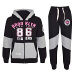 Survtement  capuche brooklyn 86 tigers pour filles - noir - manches longues - ensemble de 2 pices