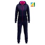 Survtement coton ponge femme givova king - navy blue / fuxia - xl - fitness - indoor - manches longues ...