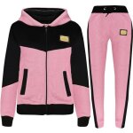 Survtement enfant fille a2z - badges et empicements contrasts - rose - manches longues