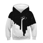 Survtement enfant - garon - sweat  capuche 3d hoodies drle - manches longues - noir et blanc