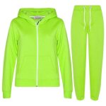 Surv�tement enfants unisexe � capuche haut et bas jogging - vert fluo - 2 - 13 ans