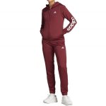 Survtement femme adidas linear rouge - manches longues - multisport indoor - respirant