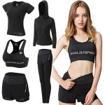 Survtement femme ensembles sportswear 5 pice costumes de sport gym yoga athletisme fitness jogging ...