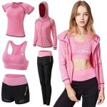 Survtement femme ensembles sportswear 5 pice costumes de sport gym yoga athletisme fitness jogging ...
