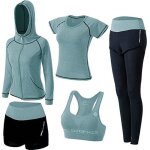 Survêtement femme ensembles sportswear 5 pièce costumes de sport gym yoga athletisme fitness jogging ... Survêtement femme ensembles sportswear 5 pièce costumes de sport gym yoga athletisme fitness jogging ...