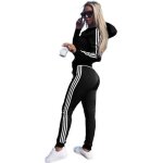 Survêtement femme - js one - 2 pièces sweat à capuche extérieur pantalon sweat costume de sport - noir ... Survêtement femme - js one - 2 pièces sweat à capuche extérieur pantalon sweat costume de sport - noir ...