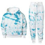 Survtement fille tie dye  capuche haut et bas jogging 5 - 13 ans - bleu