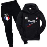 Survêtement de football france 2 étoiles enfant noir - garçon - manches longues Survêtement de football france 2 étoiles enfant noir - garçon - manches longues